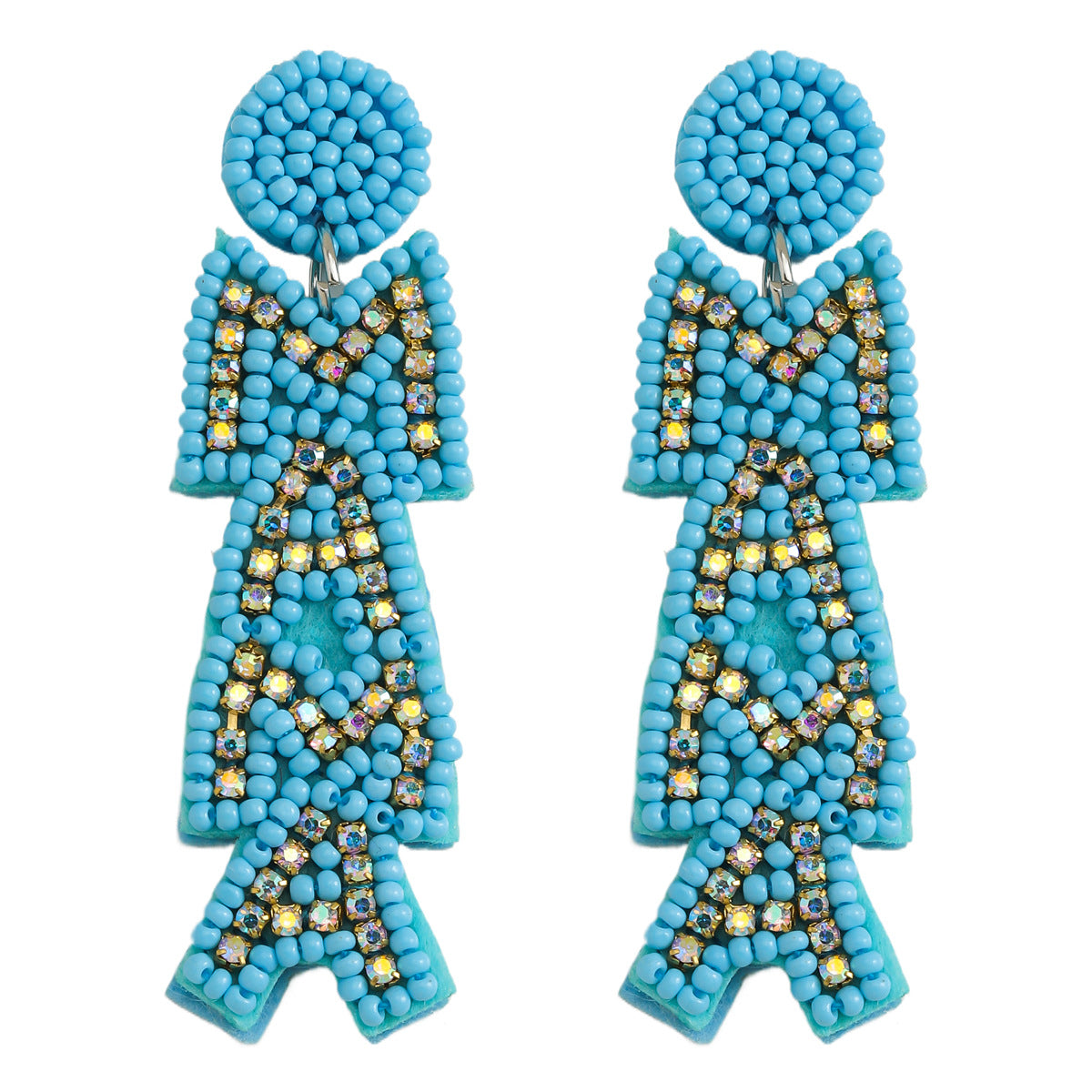 Wholesale MAMA Rice Pearl Diamond Earrings